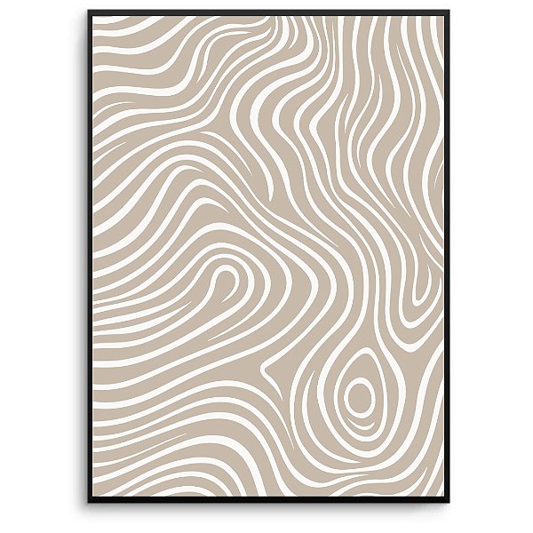 Quadro Decorativo Abstrato em linhas brancas.
