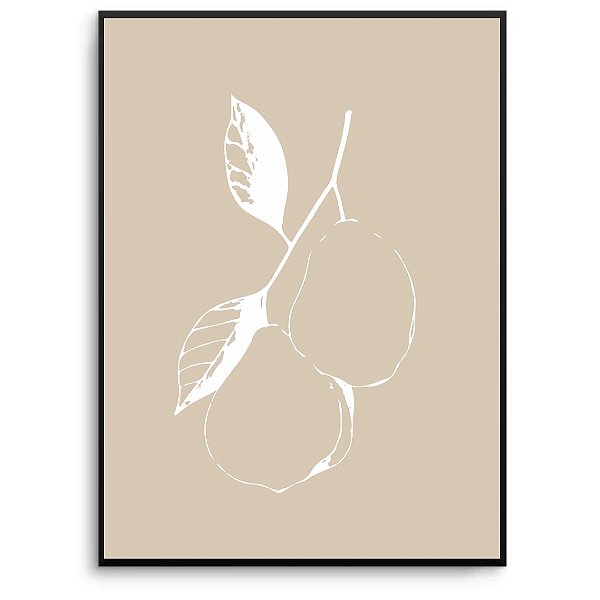 Quadro Decorativo Fruta Minimalista.