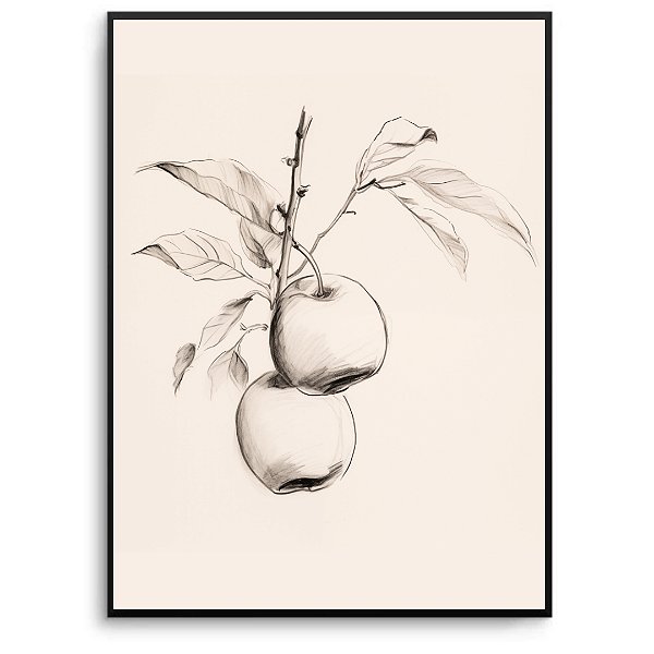 Quadro Decorativo Frutas Abstratas.
