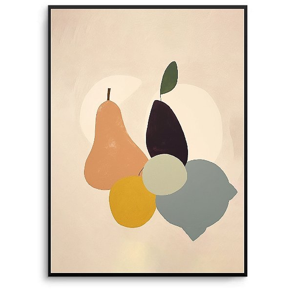 Quadro Decorativo Frutas Abstratas.