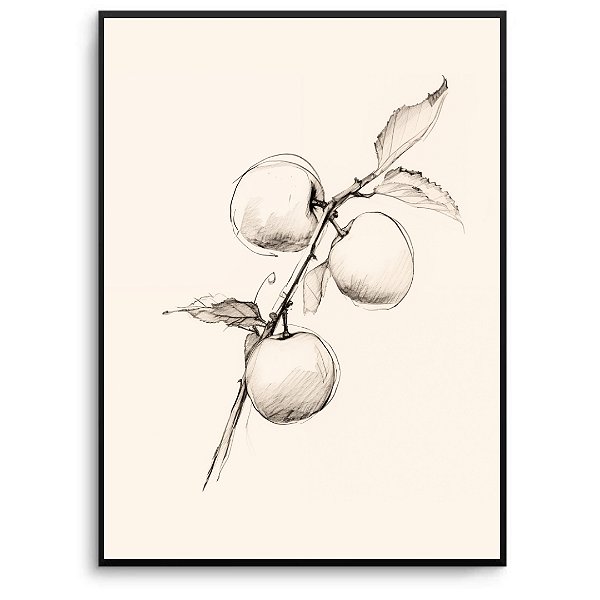 Quadro Decorativo Frutas Abstratas.