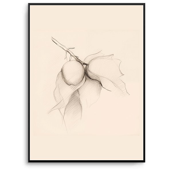 Quadro Decorativo Frutas Abstratas.