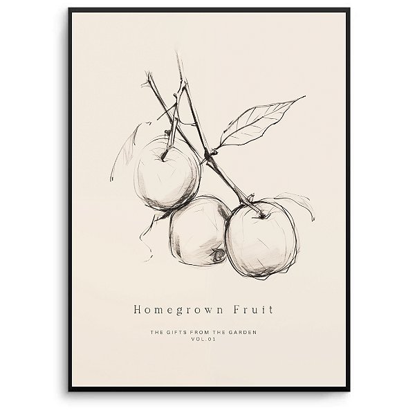 Quadro Decorativo Frutas Abstratas.