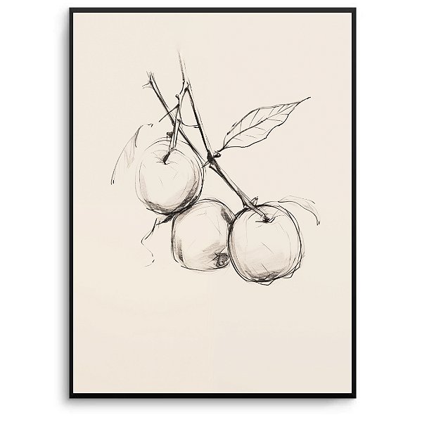 Quadro Decorativo Frutas Abstratas.