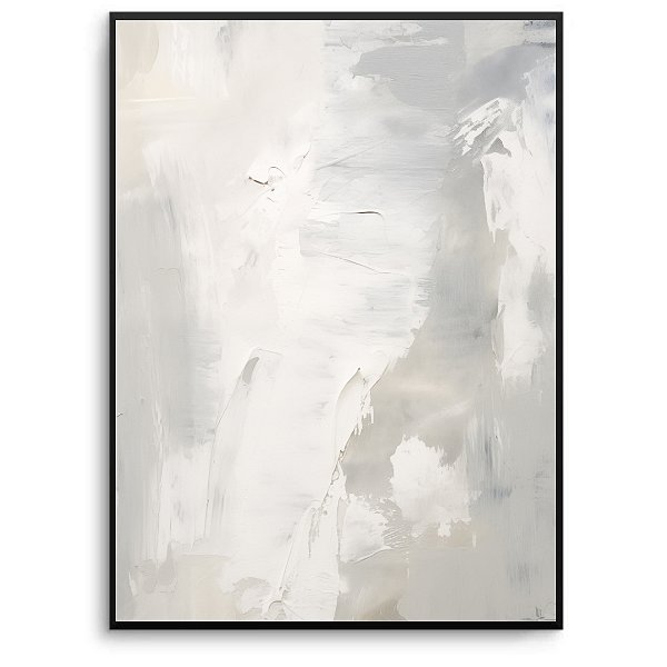 Quadro Decorativo Abstrato Aquarela Cinza.