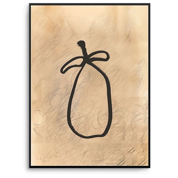 Quadro Decorativo Fruta abstrato Terroso.