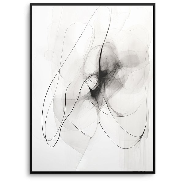 Quadro Decorativo Abstrato Detalhes preto.