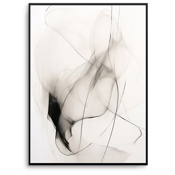 Quadro Decorativo Abstrato Detalhes preto.