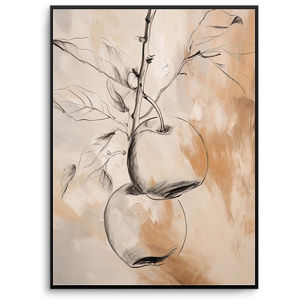 Quadro Decorativo Fruta Abstrato Terroso.