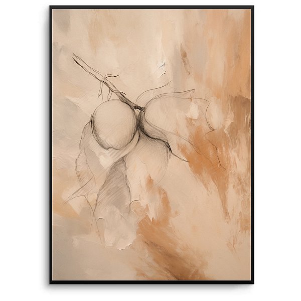 Quadro Decorativo Fruta Abstrato Terroso.