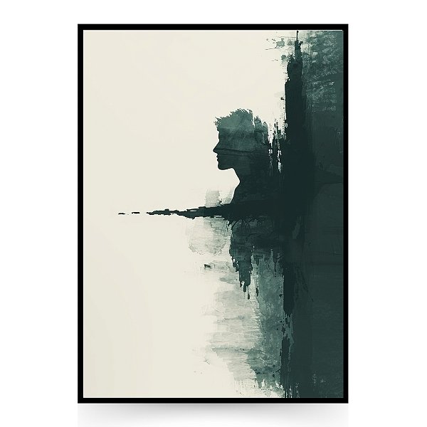 Quadro Decorativo Abstrato Verde Sublime.