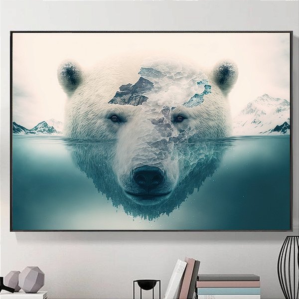 Quadro Decorativo Urso Polar.