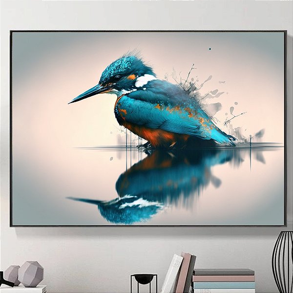 Quadro Decorativo Pássaro Azul.