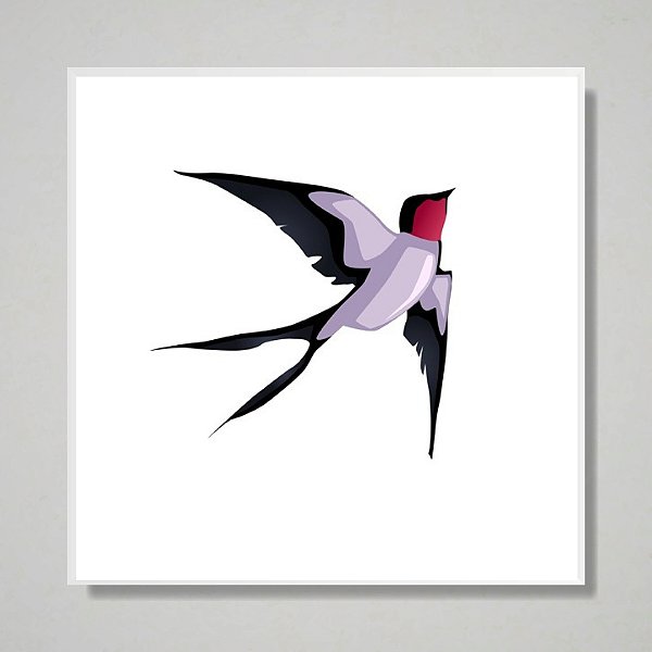 Quadro decorativo Pássaro Roxo.