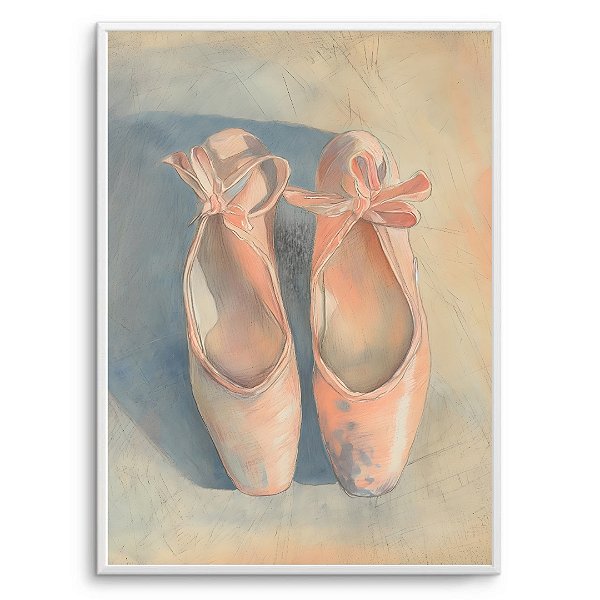 Quadro Decorativo sapatilhas de dança balé.