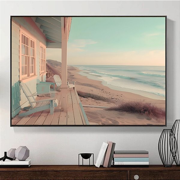 Quadro Decorativo Casa na praia.