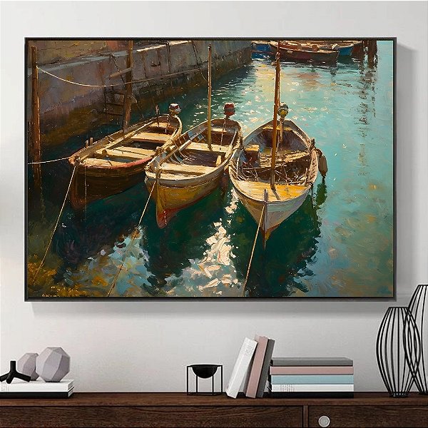 Quadro Decorativo Barcos.