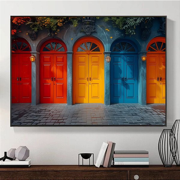 Quadro Decorativo Coloridas portas.