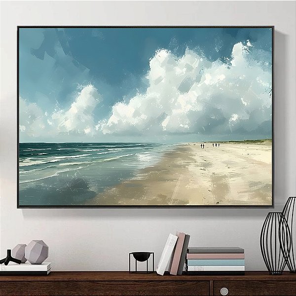 Quadro Decorativo Praia e mar.