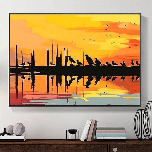 Quadro Decorativo Céu Amarelo.