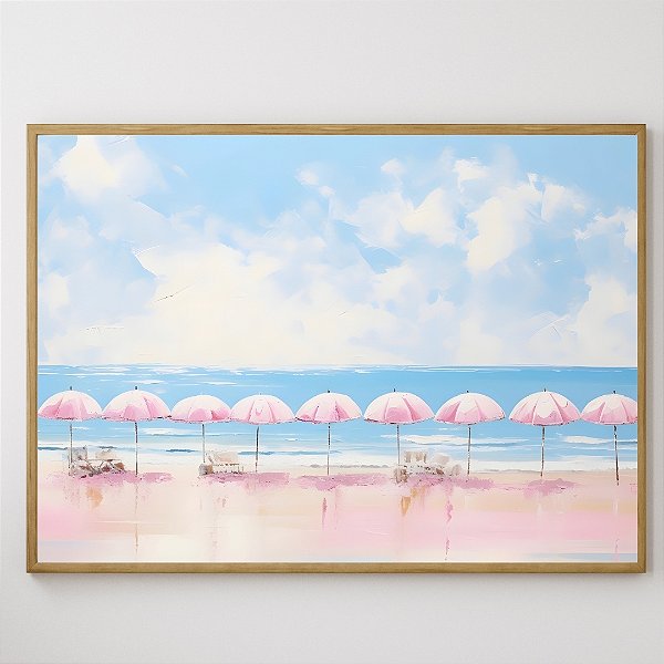 Quadro Decorativo Guardas Sol Pink.