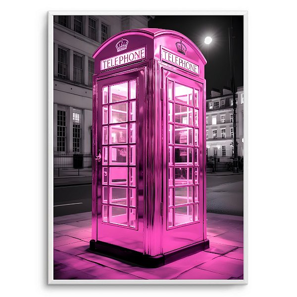 Quadro Decorativo Telefone Londres Pink.