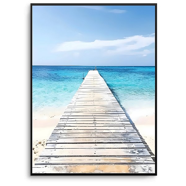 Quadro Decorativo Caminho para o Mar azul.