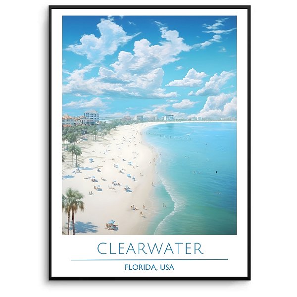 Quadro Decorativo Paisagem Mar azul.