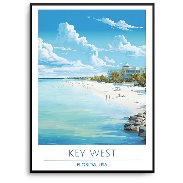 Quadro Decorativo Paisagem Mar azul.