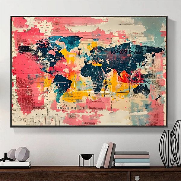 Quadro Decorativo Mapa.