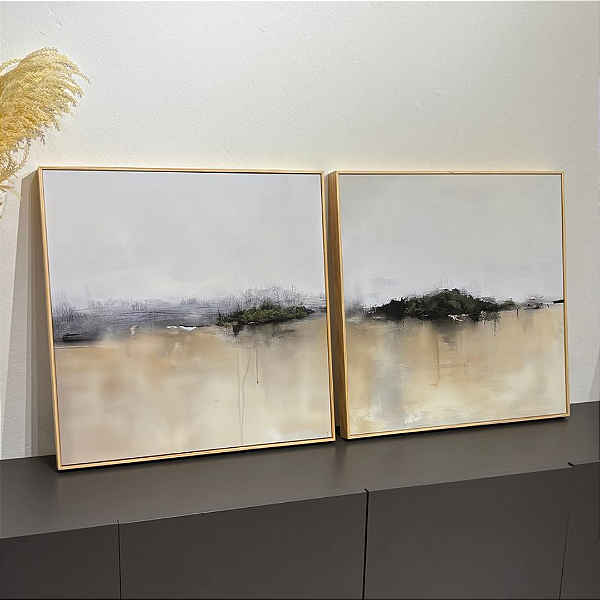 Conjunto com 2 quadros decorativos Abstratos.