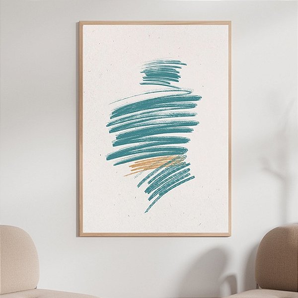 Quadro Decorativo Abstrato Azul. Coleção: Juliana Bambini