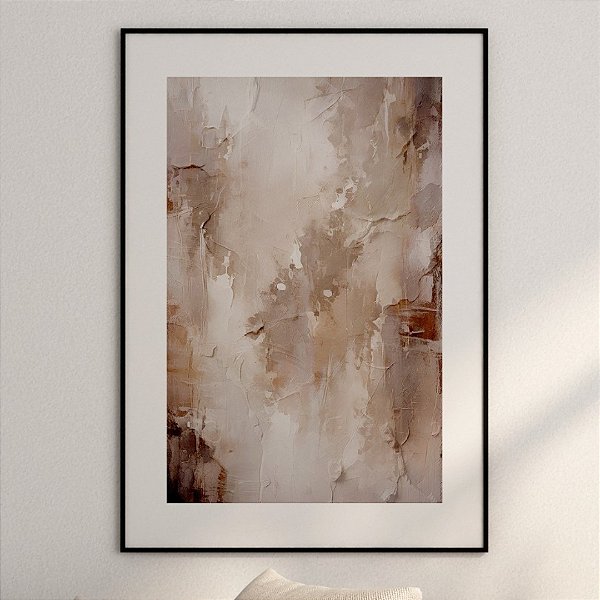 Quadro Decorativo Abstrato Neutro.