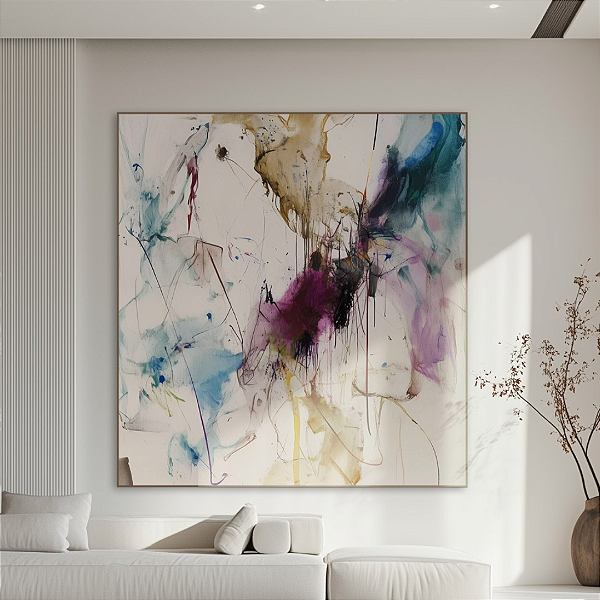 Quadro decorativo Abstrato Colorido. Artista: Renato Jardim