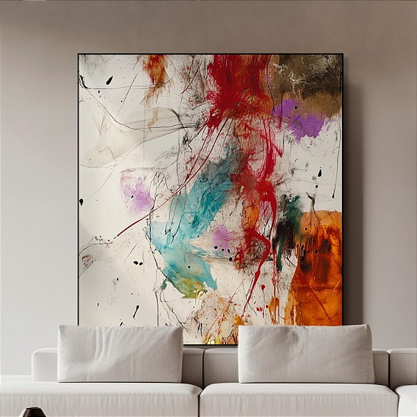 Quadro decorativo Abstrato Colorido. Artista: Renato Jardim