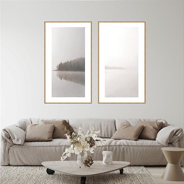 Conjunto com 2 quadros decorativos Paisagem. Coleção Assinada: Paola Cury