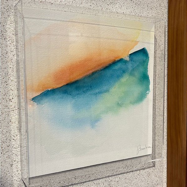 Quadro Acrílico 25x25 - Aquarela pintada a mão - Artista Juliana Bambini