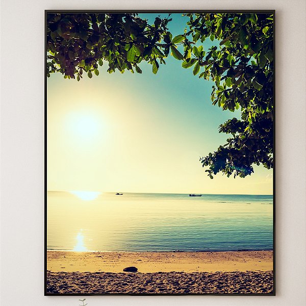 Quadro Decorativo Paisagem Praia ensolarada. Coleção: Juliana Bambini