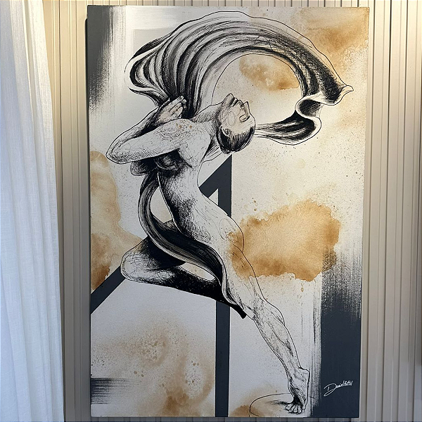 Obra de arte sobre tela pela artista Daniel Huttel - Medida 1,20x0,80