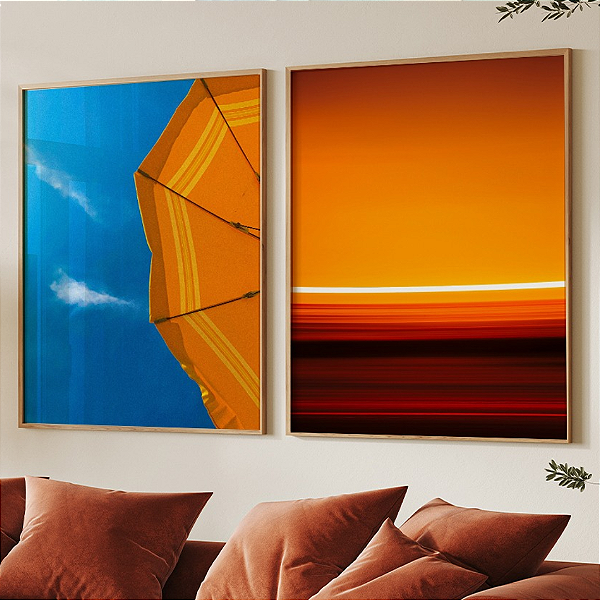 Rio de Janeiro - Conjunto de 2 Quadros Decorativo Praia verão. Coleção Assinada: Giovanna Gogosz