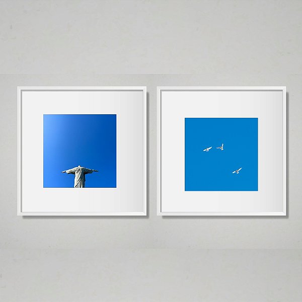 Rio de Janeiro - Conjunto de 2 Quadros Decorativos Cristo Redentor. Coleção Assinada: Giovanna Gogosz