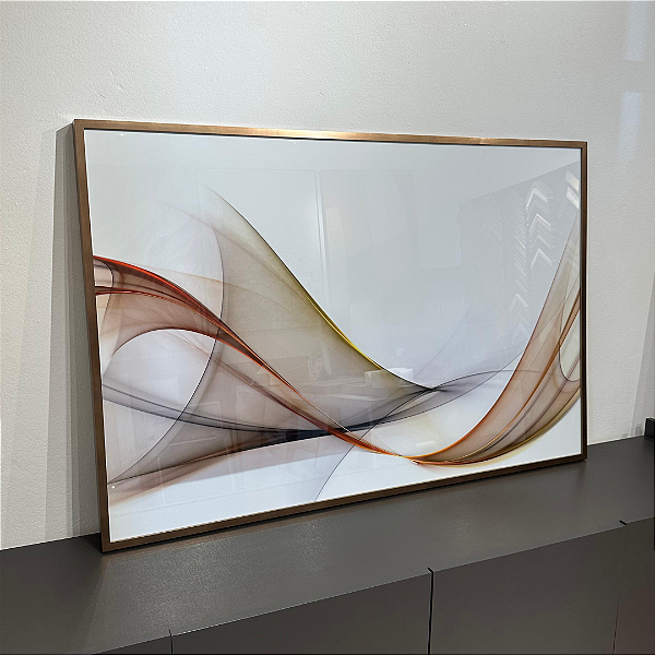 Quadro decorativo Abstrato 1,20x0,80. Impressão fotográfica, com vidro e moldura madeira metalizada.