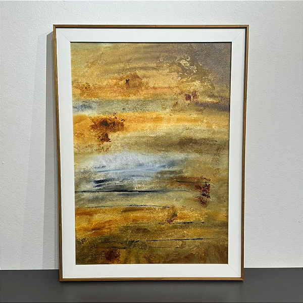 Arte com tinta acrílica sobre tela pela artista Heloísa Zorzi - Medida 0,77x0,57 com moldura dupla.