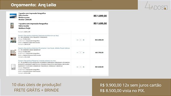PEDIDO PERSONALIZADO: Conforme anexo - ARQ LEILA