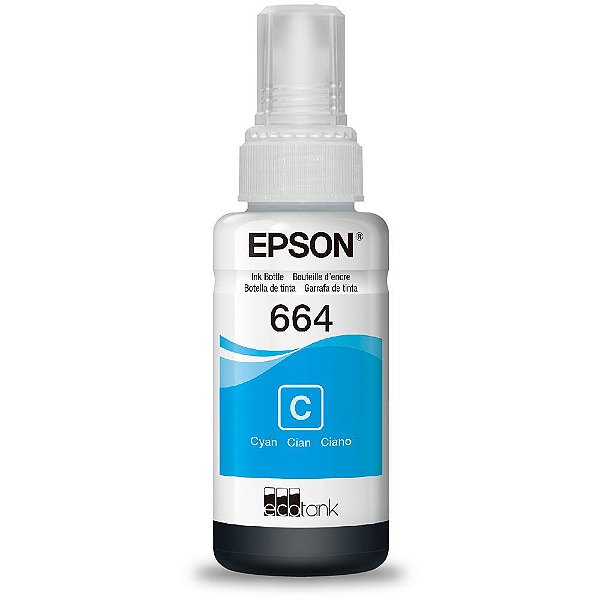 TINTA EPSON T664220 CIANO | L200 L396 L110 L355 L555 L455 L365 L220 | 70ML