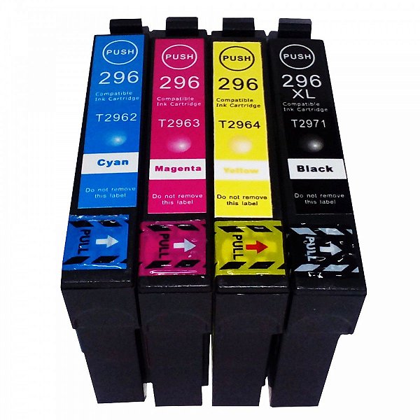 Kit Cartuchos de Tinta Epson T296 Preto-Cyan-Magenta-Yellow | XP-231 XP-431 XP-241 XP-441 | 17ml