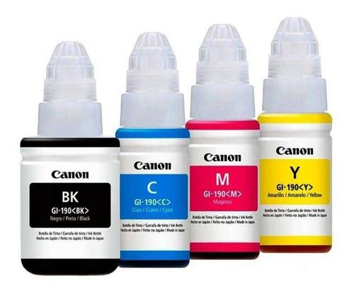 KIT 4 CORES TINTA CANON GI-190 TANQUE DE TINTA  | ORIGINAL