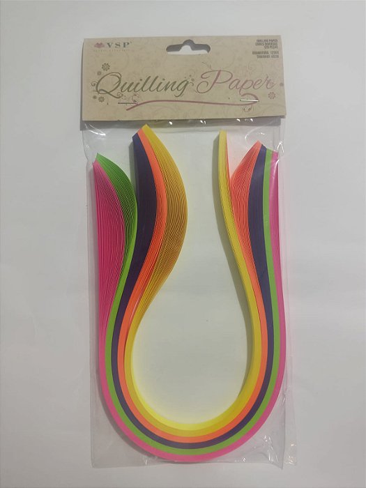 Papel para Quilling Neon Plus Colorido 3mm com 120 tiras