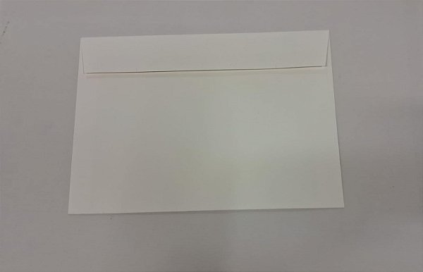 Envelope Convite Lapela reta c/ fita Rives Design Natural White 120g c/ 10 unidades