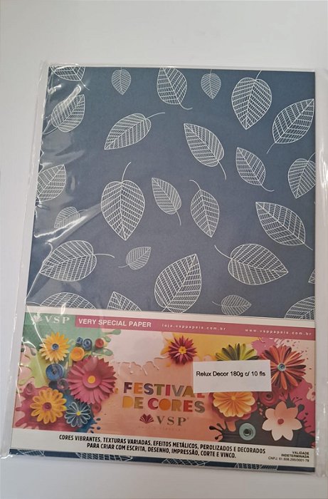 Papel A4  Relux Decor Jeans Folhas Branco  180g c/ 10 fls